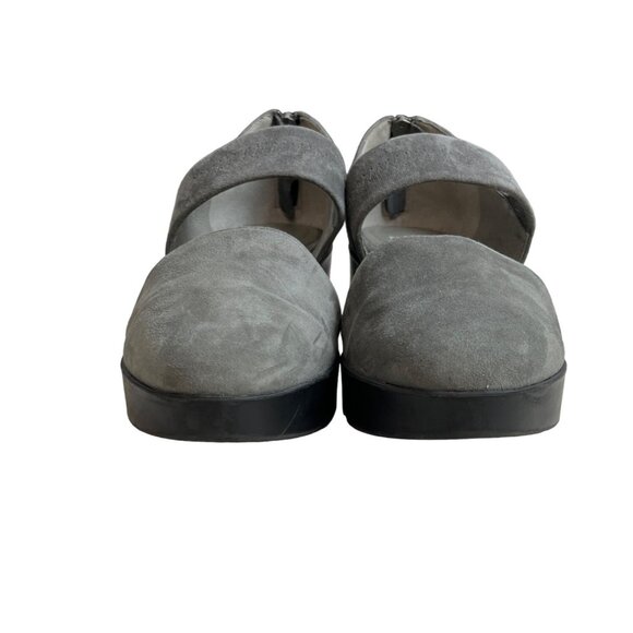 Eileen Fisher Women's Grey Suede Wedge Sandals Sz 7 - Picture 3 of 11